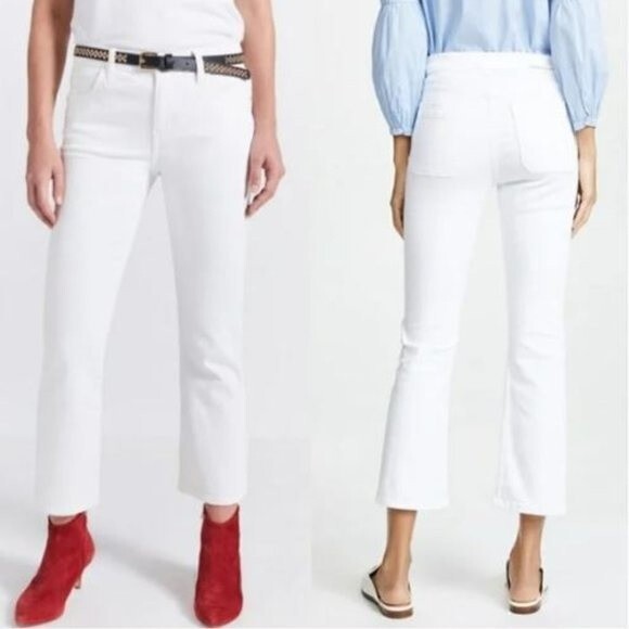 Current/Elliott The Kick Cropped Jeans in Sugar White Size 28 - Picture 1 of 7